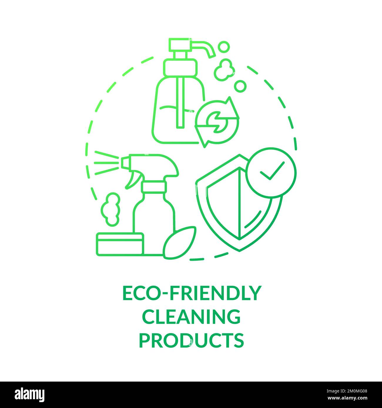 Eco cleaning products green gradient concept icon Stock Vector