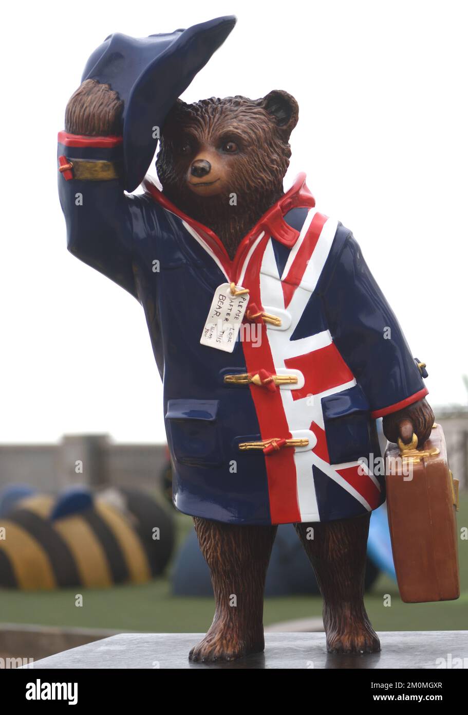 Statue of Paddington Bear on the promenade at Miraflores. Miraflores