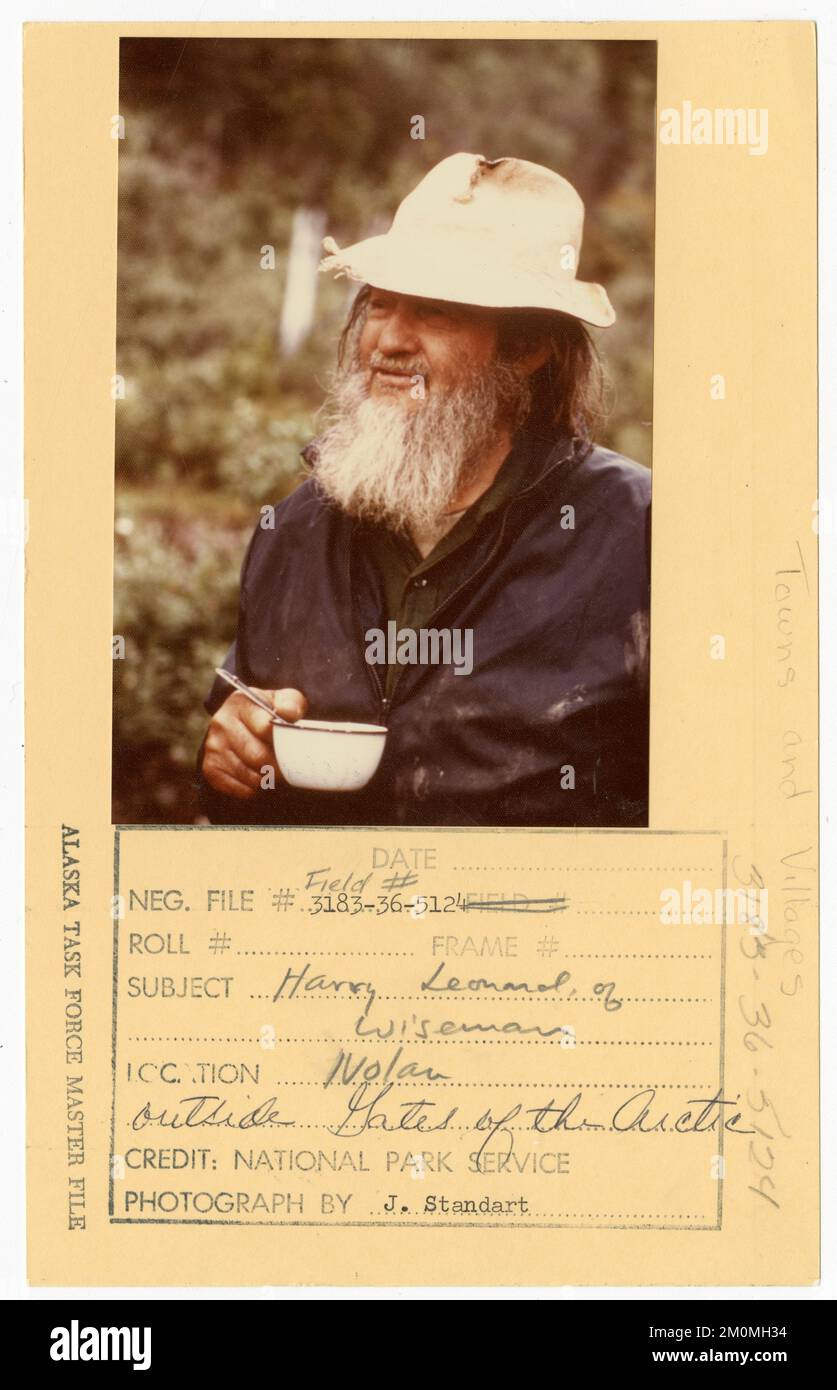 Harry Leonard of Wiseman. Alaska Task Force Photographs Stock Photo