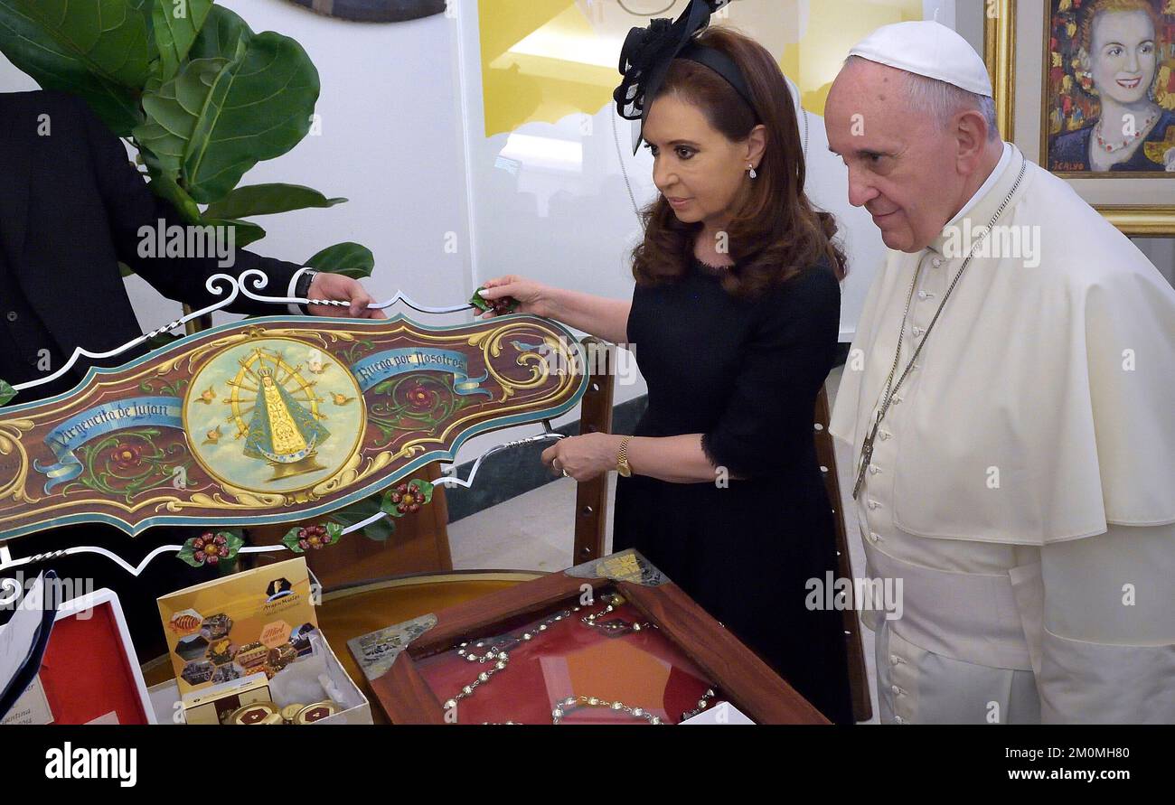 Vatican City, Italien. 07th Dec, 2022. President of Argentina Cristina Fernández de Kirchne. Pope Francis during a meeting Argentina's President Cristina Fernandez at the Vatican on September 20, 2014. Credit: dpa/Alamy Live News Stock Photo