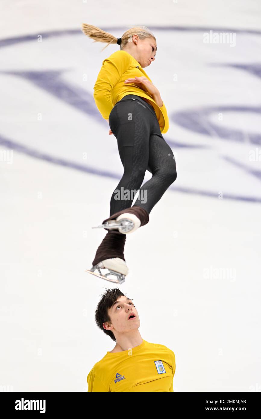 Violetta SIEROVA & Ivan KHOBTA (UKR), during Junior Pairs Practice, at