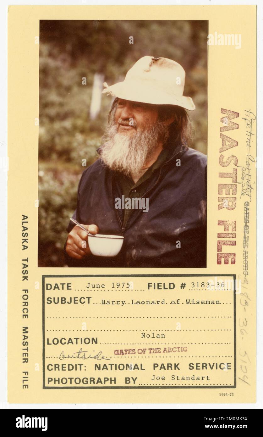 Harry Leonard of Wiseman. Alaska Task Force Photographs Stock Photo