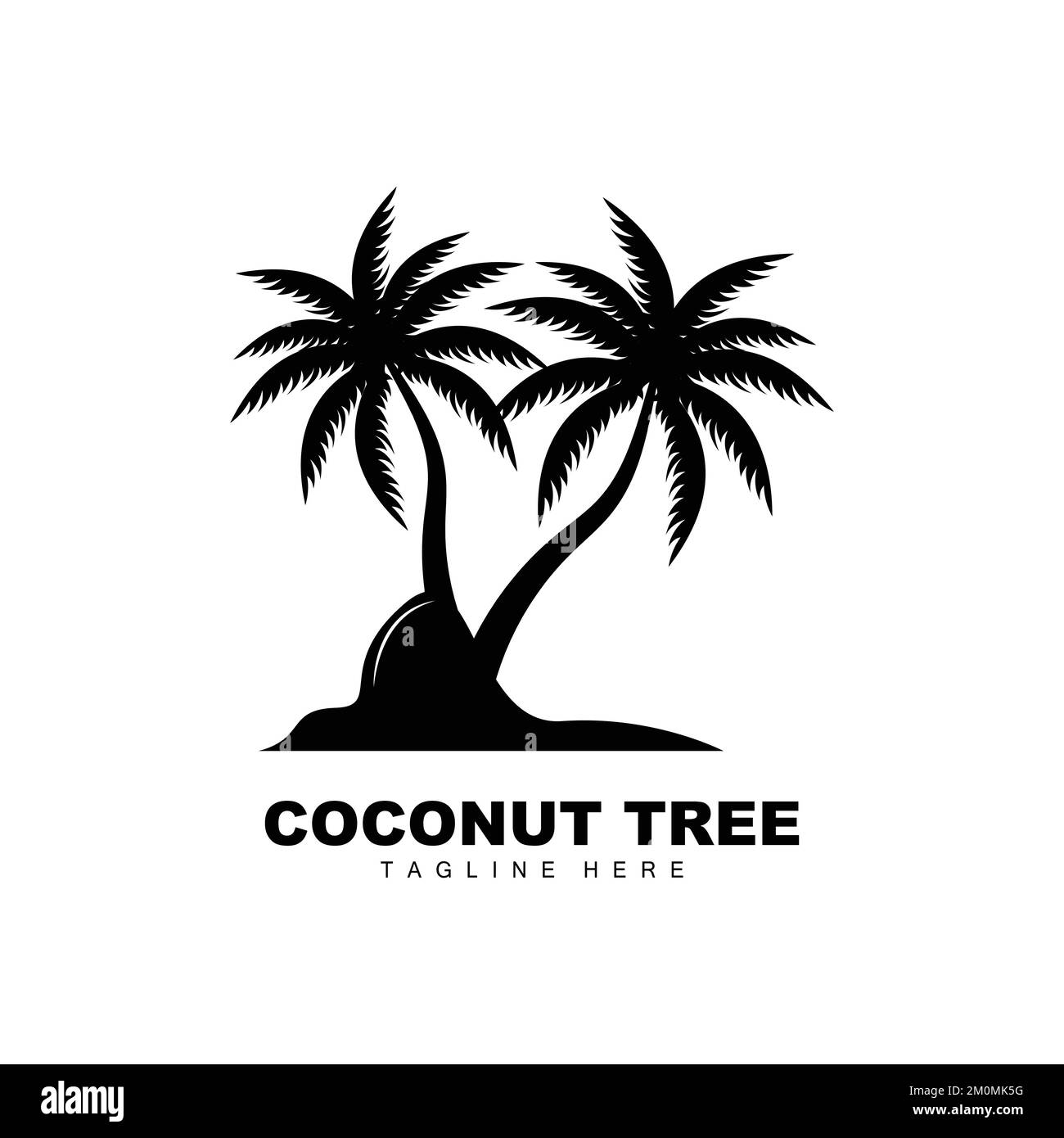 Coconut Tree Logo, Ocean Tree Vector, Design For Templates, Product