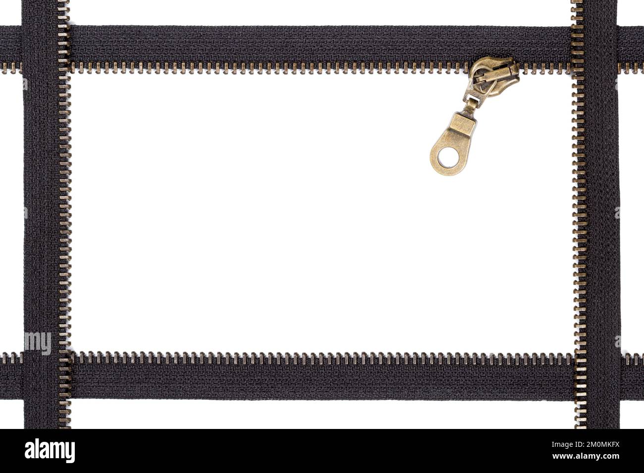 Zipper frame with zip lock Stock Photo