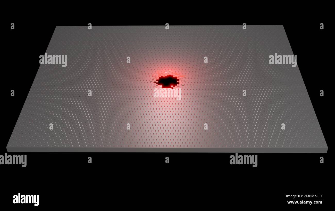 Selfhealing material repairs itself. Nanotechnology regenerating hole