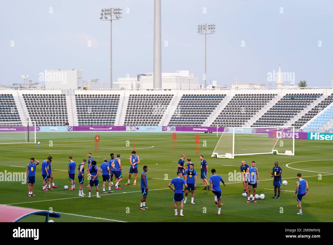 A general view of a training session at the Al Wakrah Sports Complex in Al Wakrah, Qatar