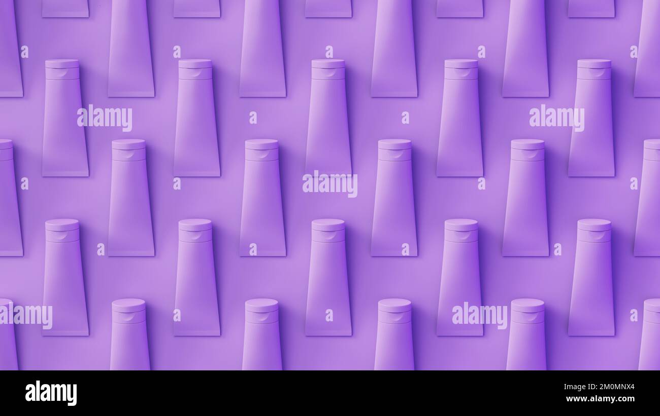 Lavender cosmetic tubes with soft shadow fill background. Perfect