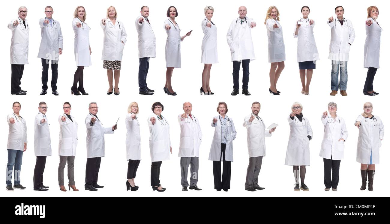 group of doctors in full length isolated on white Stock Photo - Alamy
