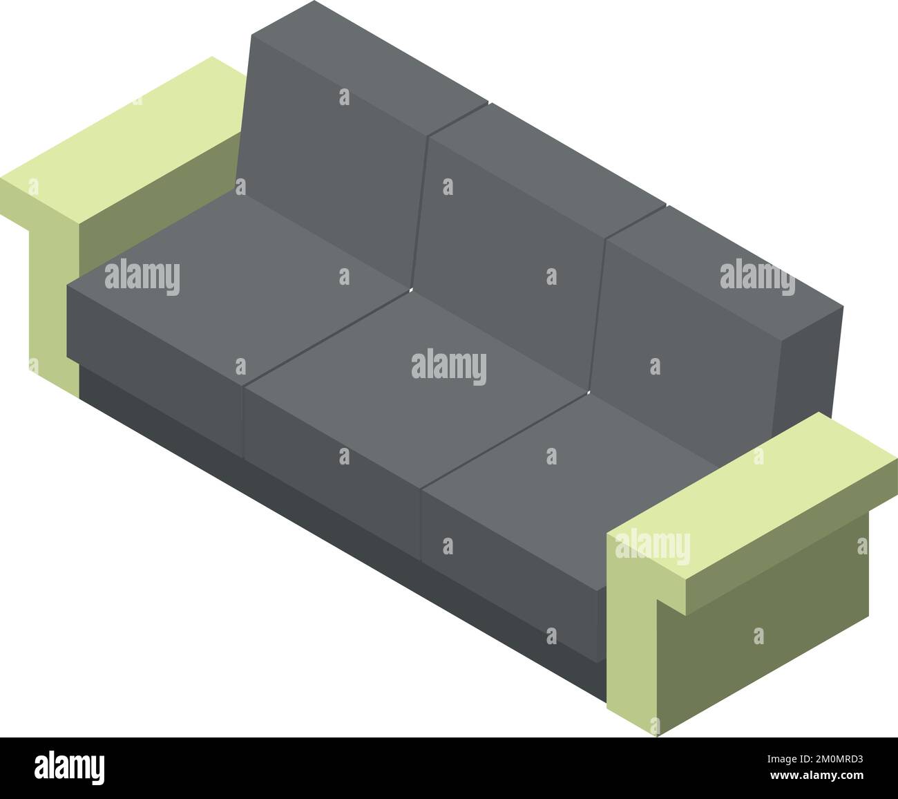 Sofa isometric icon. Living room soft furniture Stock Vector