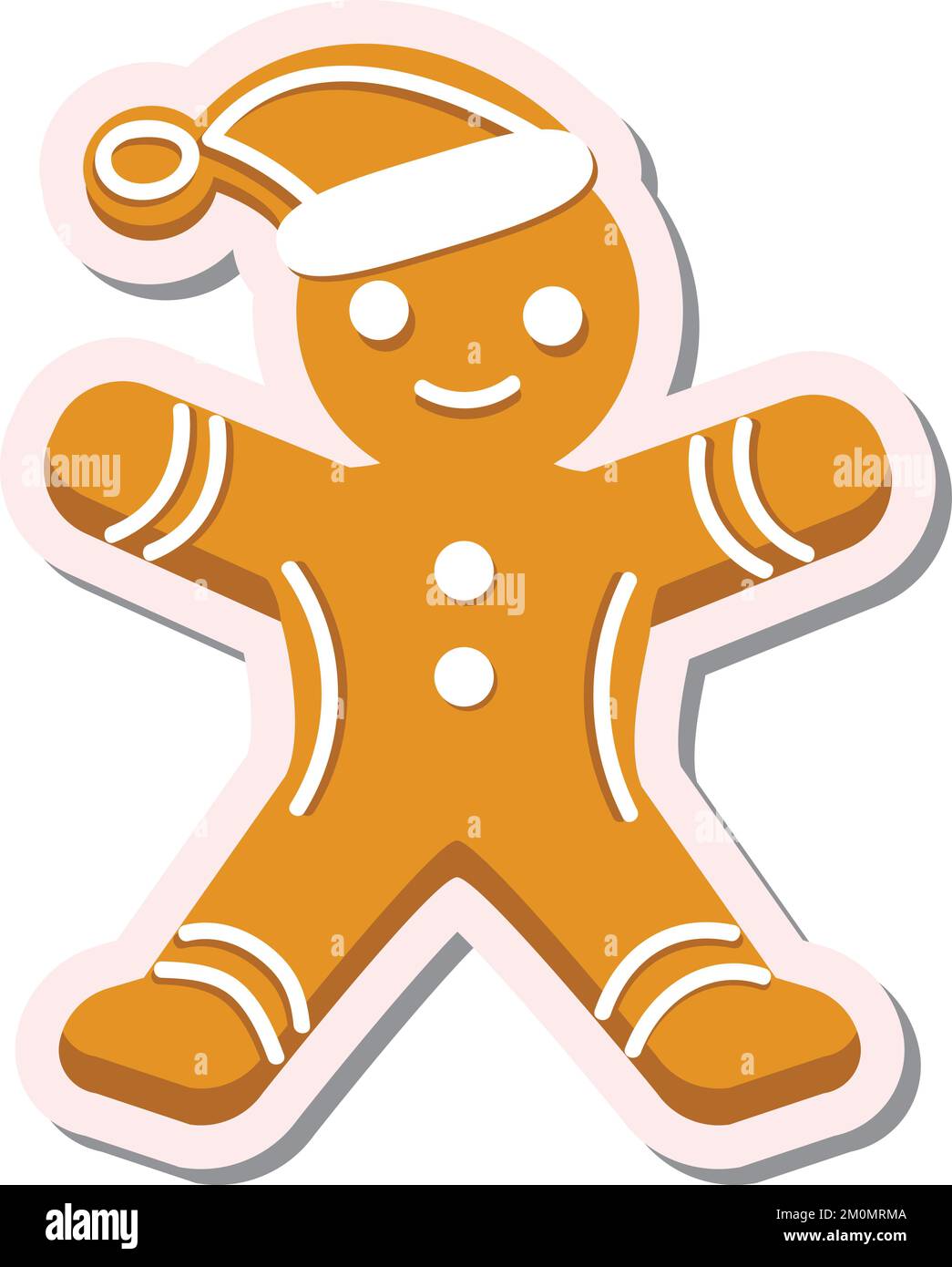 Cute cartoon Christmas ginger bread man Stock Vector