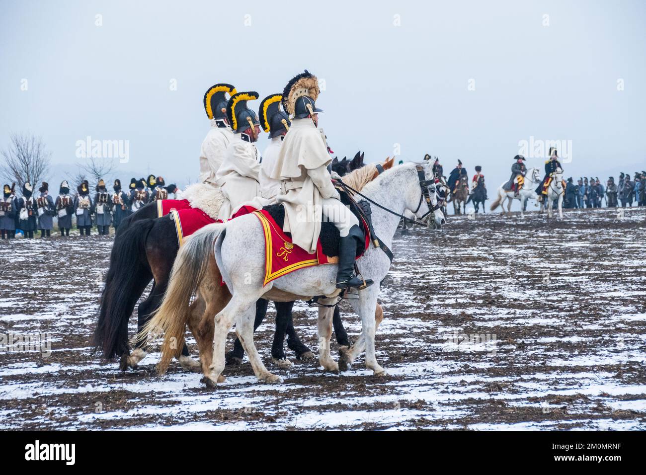 Battle of Austerlitz reconstruction 2022 in Tvarozna , Czech Republic Stock Photo