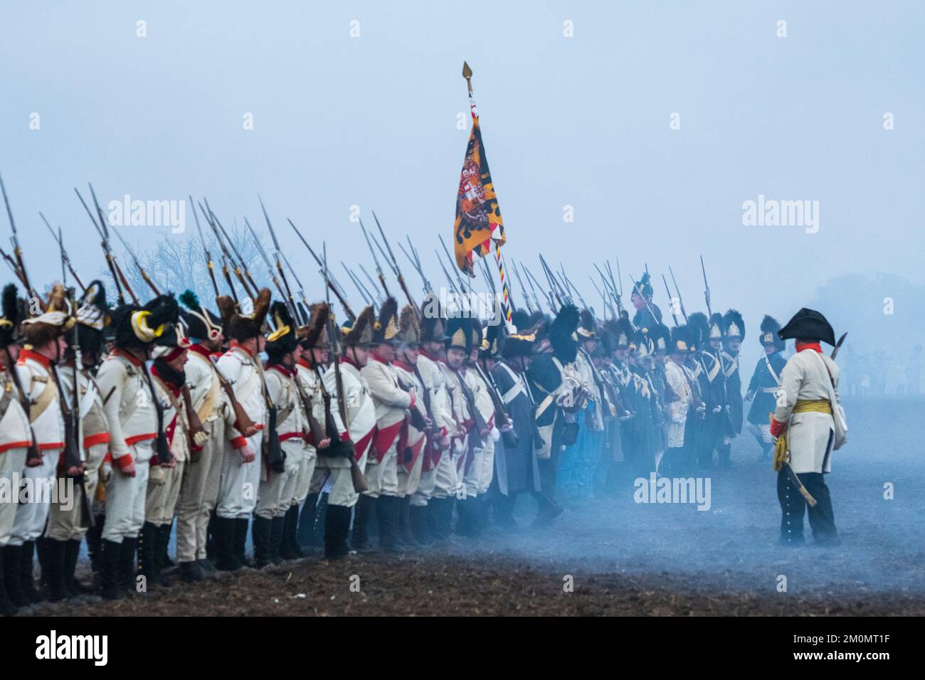 Battle of Austerlitz reconstruction 2022 in Tvarozna , Czech Republic Stock Photo