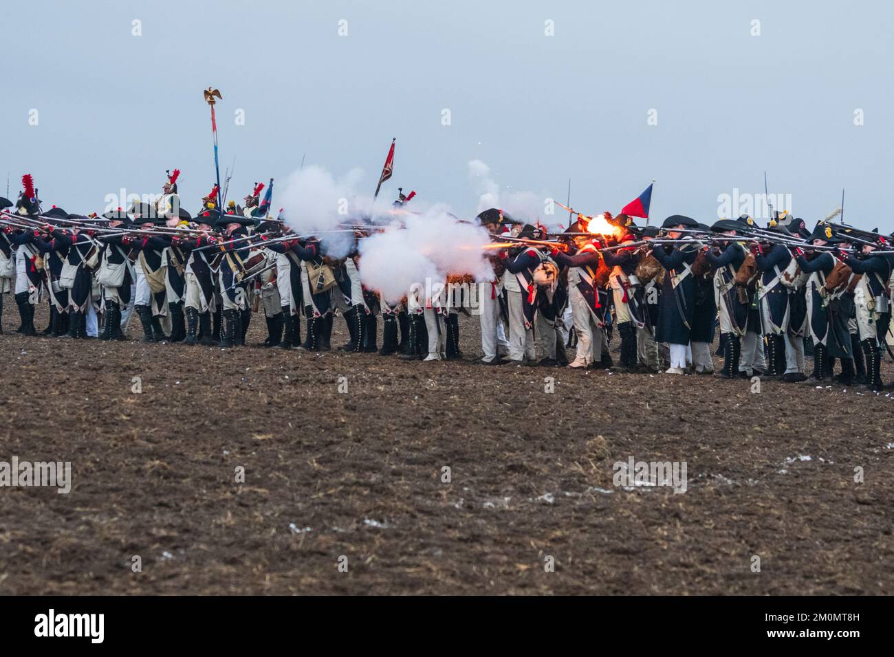 Battle of Austerlitz reconstruction 2022 in Tvarozna , Czech Republic Stock Photo