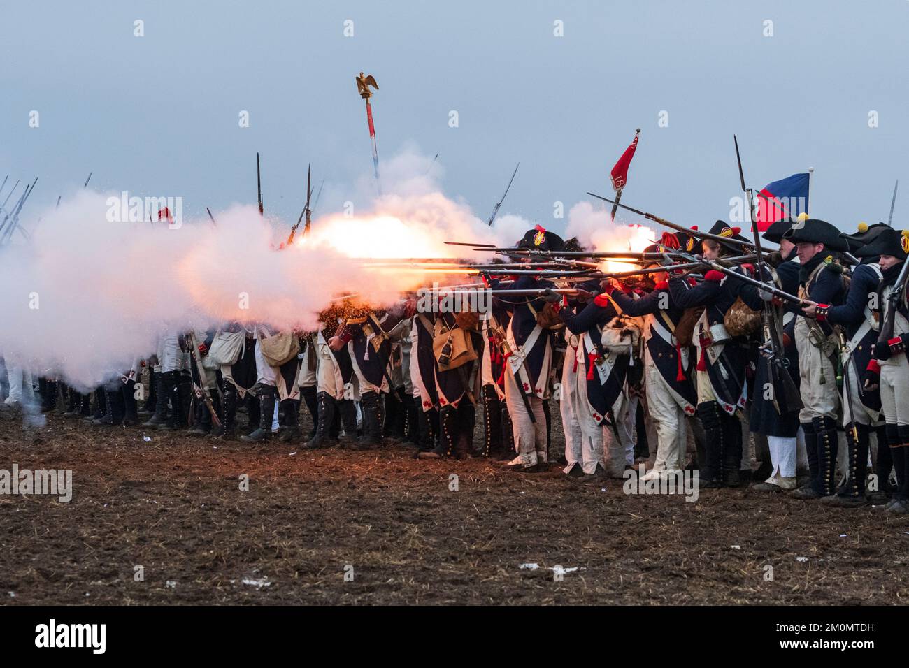 Battle of Austerlitz reconstruction 2022 in Tvarozna , Czech Republic