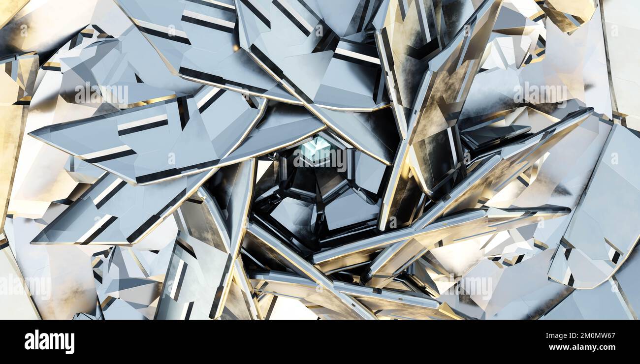 metal technology element surface in the sun 3d render illustration