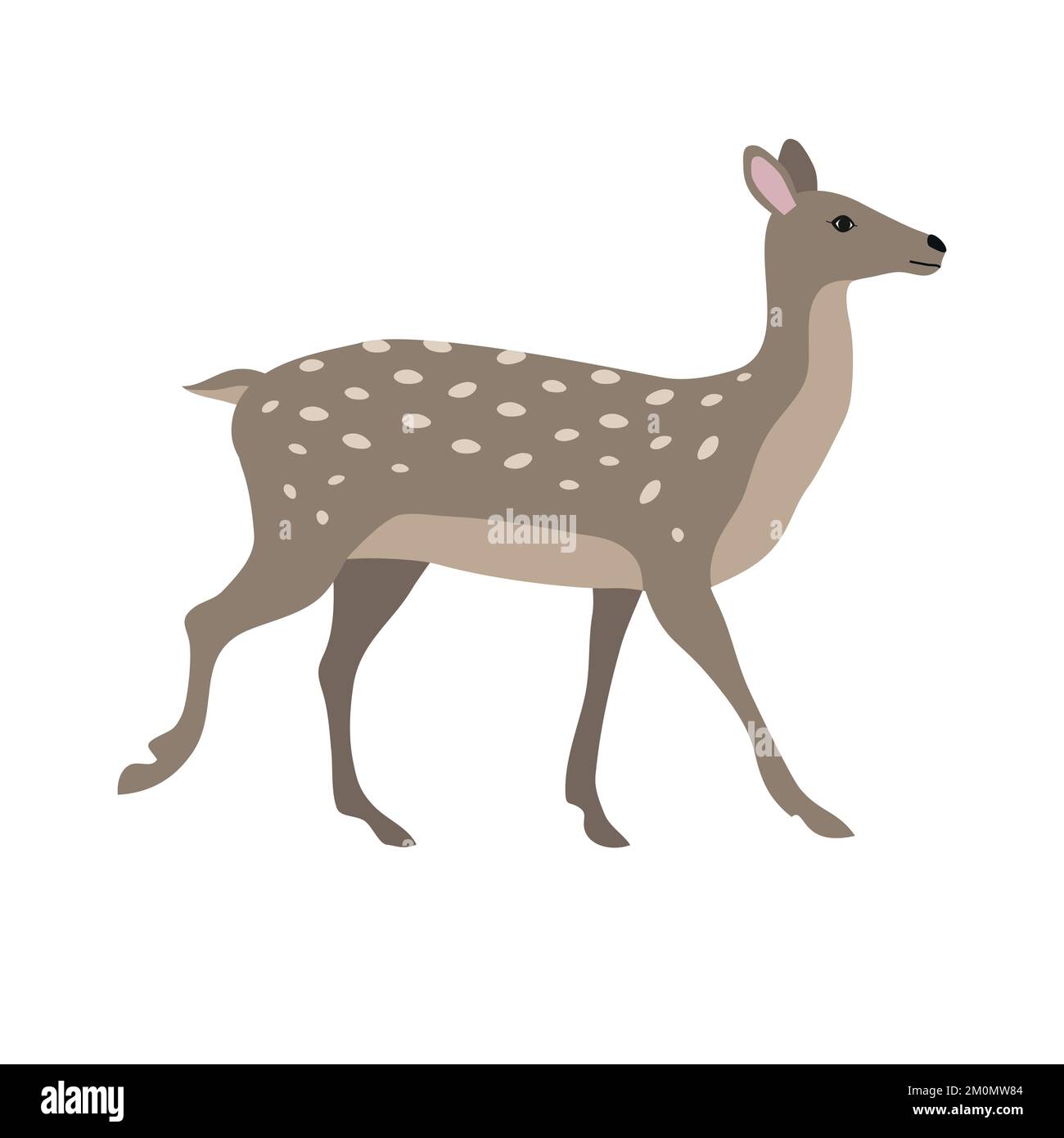 Vector hand drawn flat deer isolated on white background Stock Vector ...