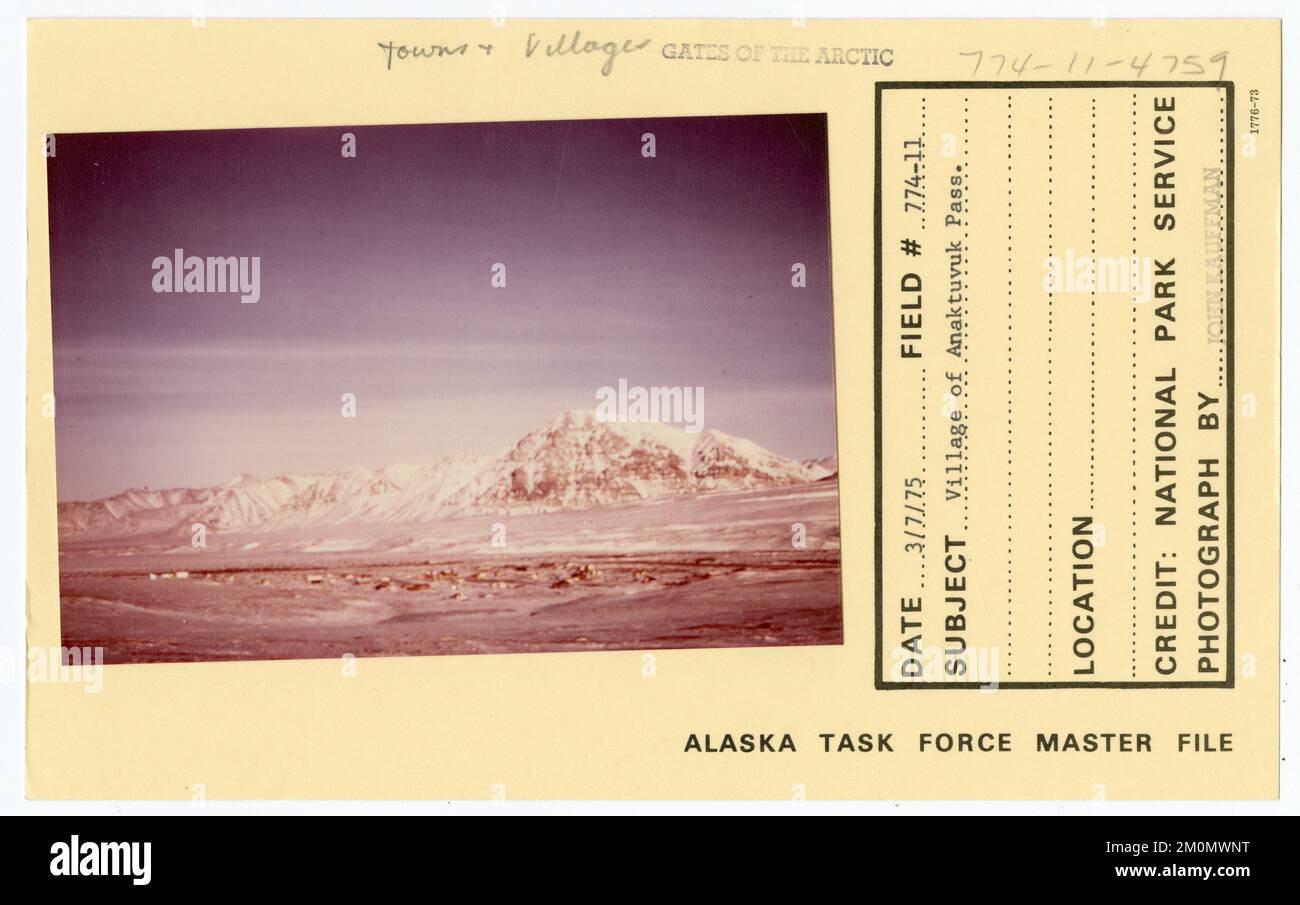 Village of Anaktuvuk Pass. Alaska Task Force Photographs Stock Photo