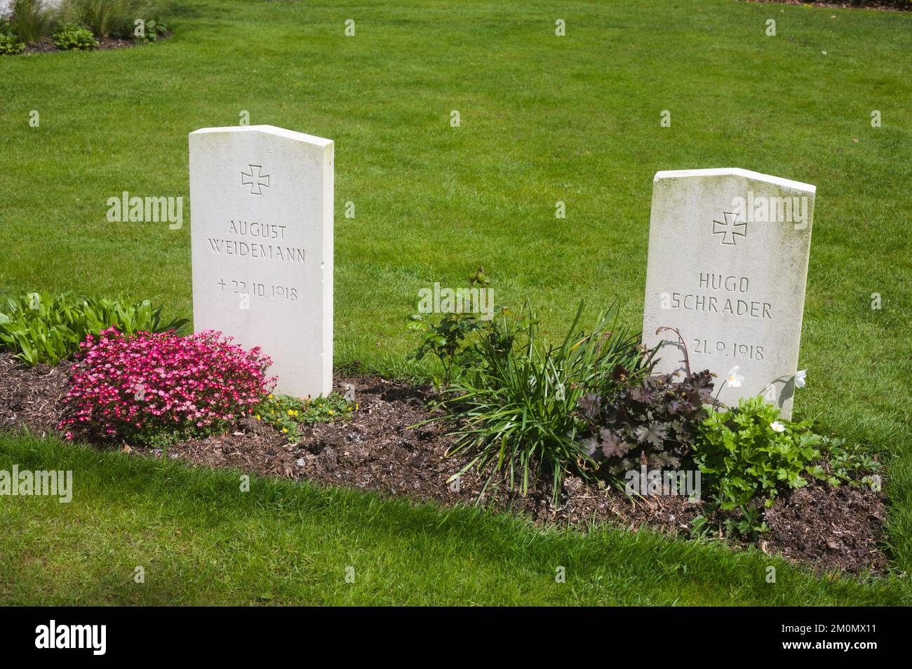 Graves at  Cannock Chase of two Germans who died in England during WWI Stock Photo