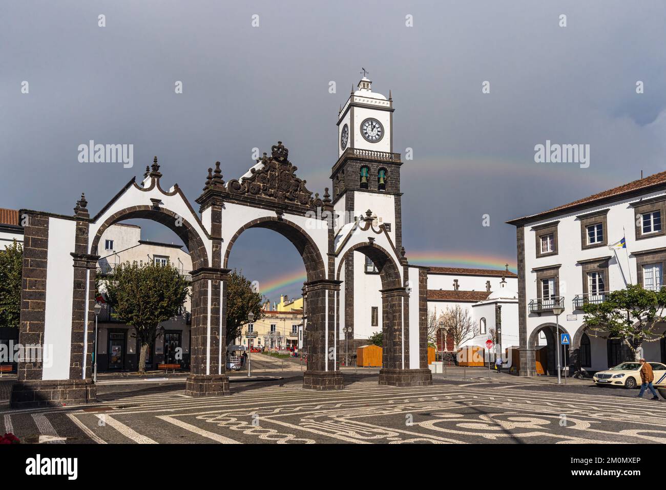 PONTA DELGADA, PORTUGAL - DECEMBER 4, 2022: Main square of the city ...