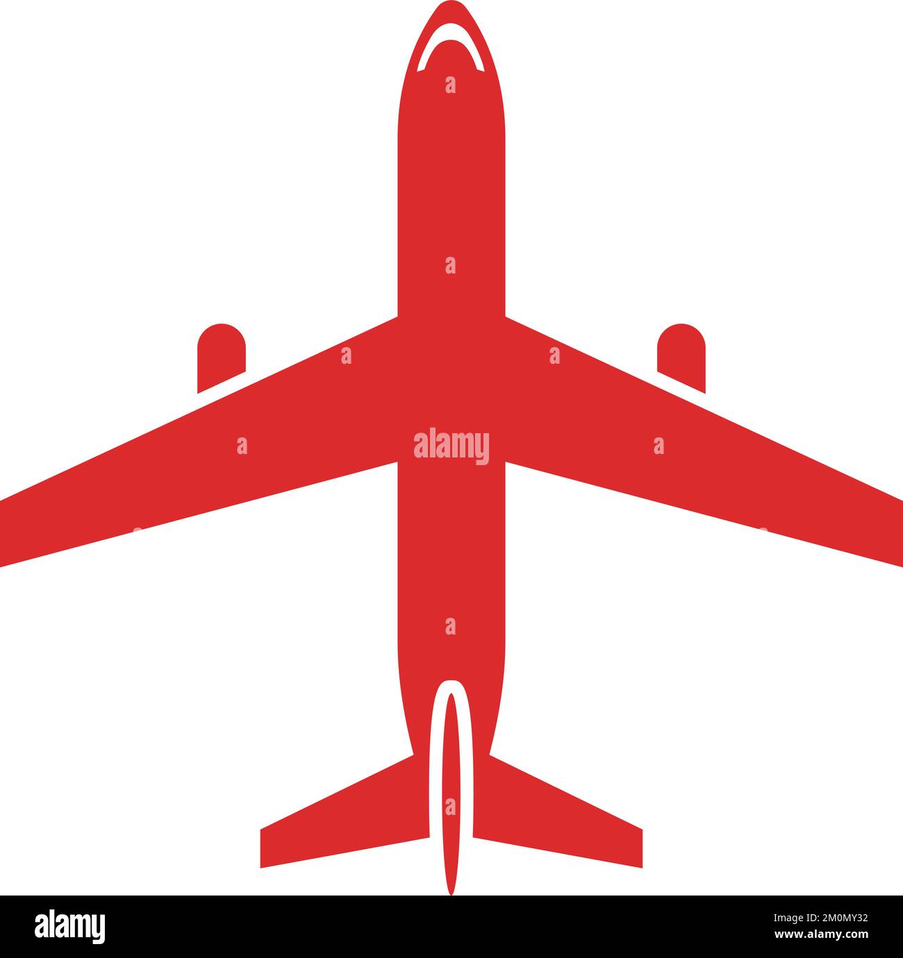 Red plane silhouette. Airport symbol. Airplane icon Stock Vector Image