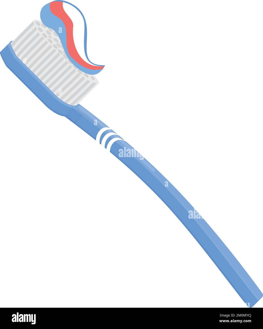 Tooth brushing icon. Toothpaste on toothbrush cartoon icon Stock Vector