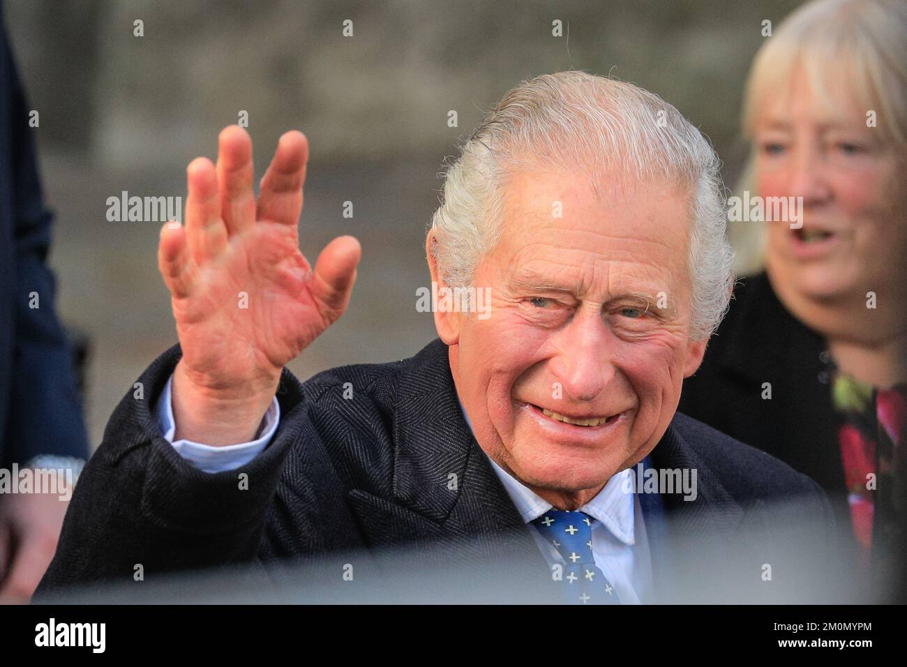 London, UK. 07th Dec, 2022. His Majesty King Charles III exits Methodist Hall in Westminster. He visited during an engagement for the 40th anniversary of Business in the Community (BITC), and meets members of the public outside afterwards. Credit: Imageplotter/Alamy Live News Stock Photo