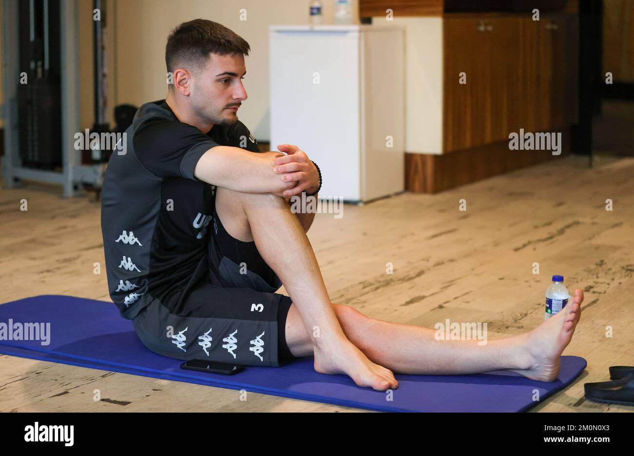 Charleroi's Stefan Knezevic pictured during a training session at the winter training camp of Belgian first division soccer team Sporting Charleroi in Colakli, Turkey, Wednesday 07 December 2022. Sporting Charleroi is on stage from 3 to 10 December. BELGA PHOTO VIRGINIE LEFOUR Stock Photo