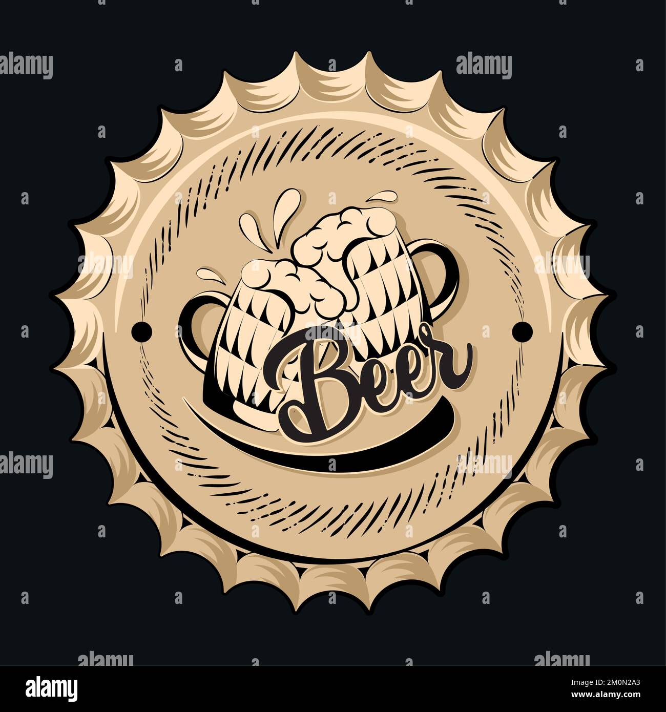 Vintage beer mugs with foam poster Vector Stock Vector Image & Art - Alamy
