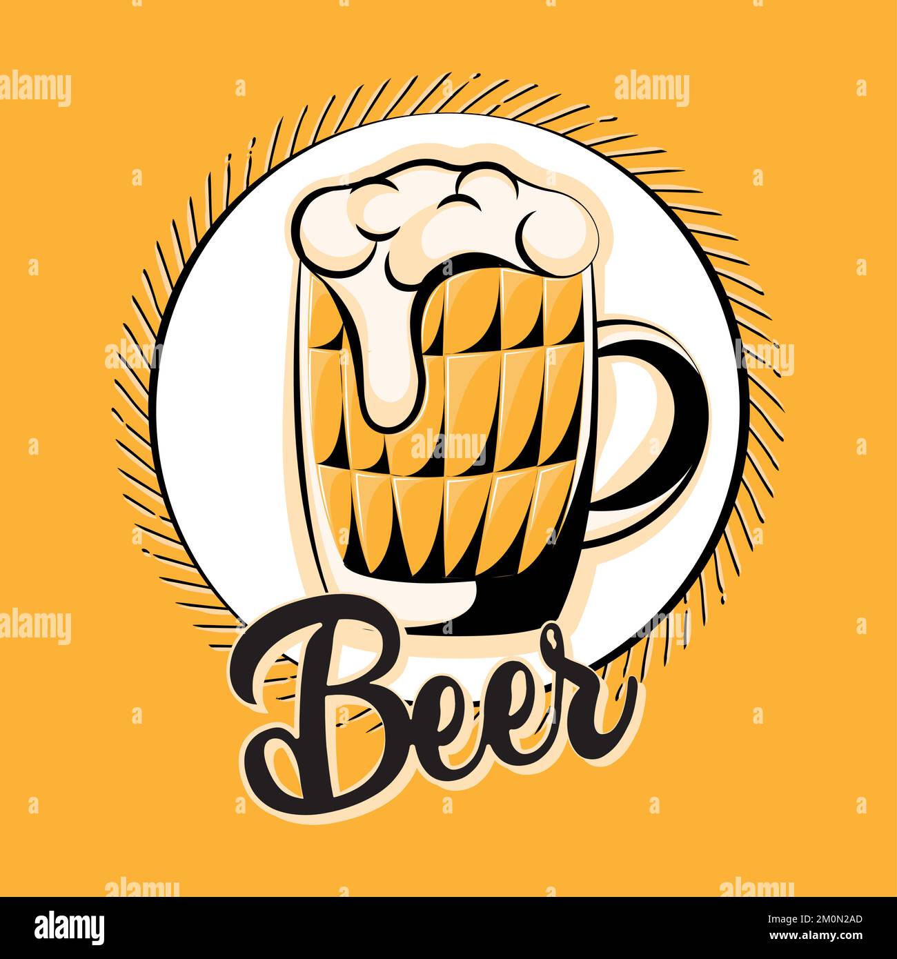 Vintage beer mug with foam poster Vector Stock Vector Image & Art - Alamy