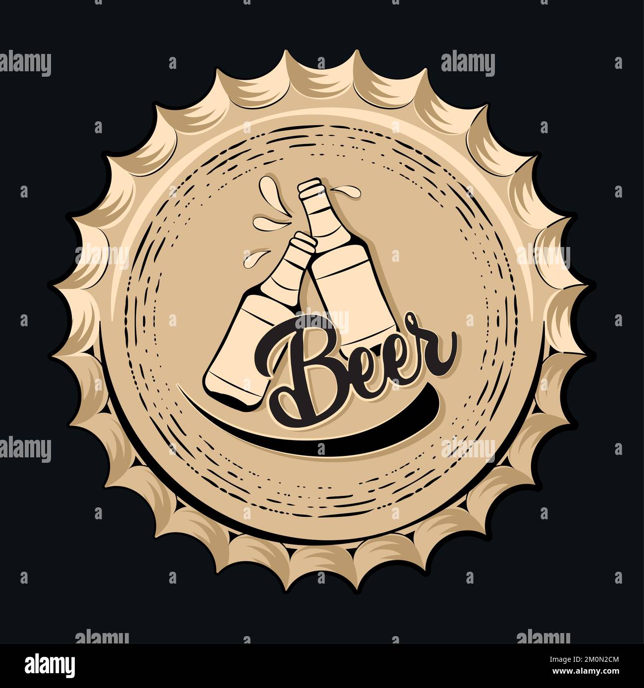 Vintage beer bottles with foam poster Vector Stock Vector