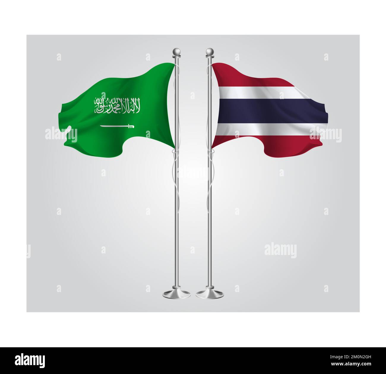Saudi Arabi National flag for Friendship, cooperation and business deals Stock Photo