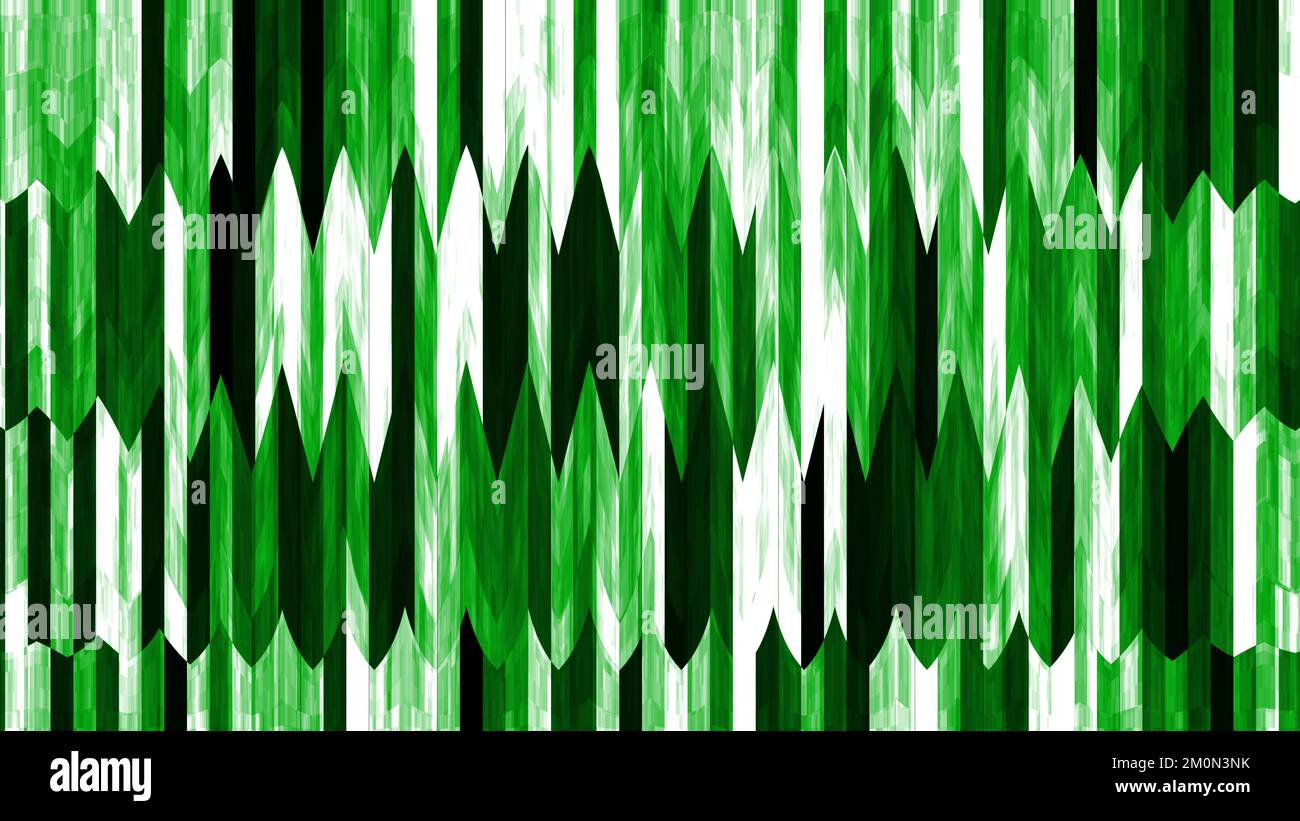 green vertical connected sharp lines on abstract background with 3D rendering for decoration, tissue and pattern concepts Stock Photo