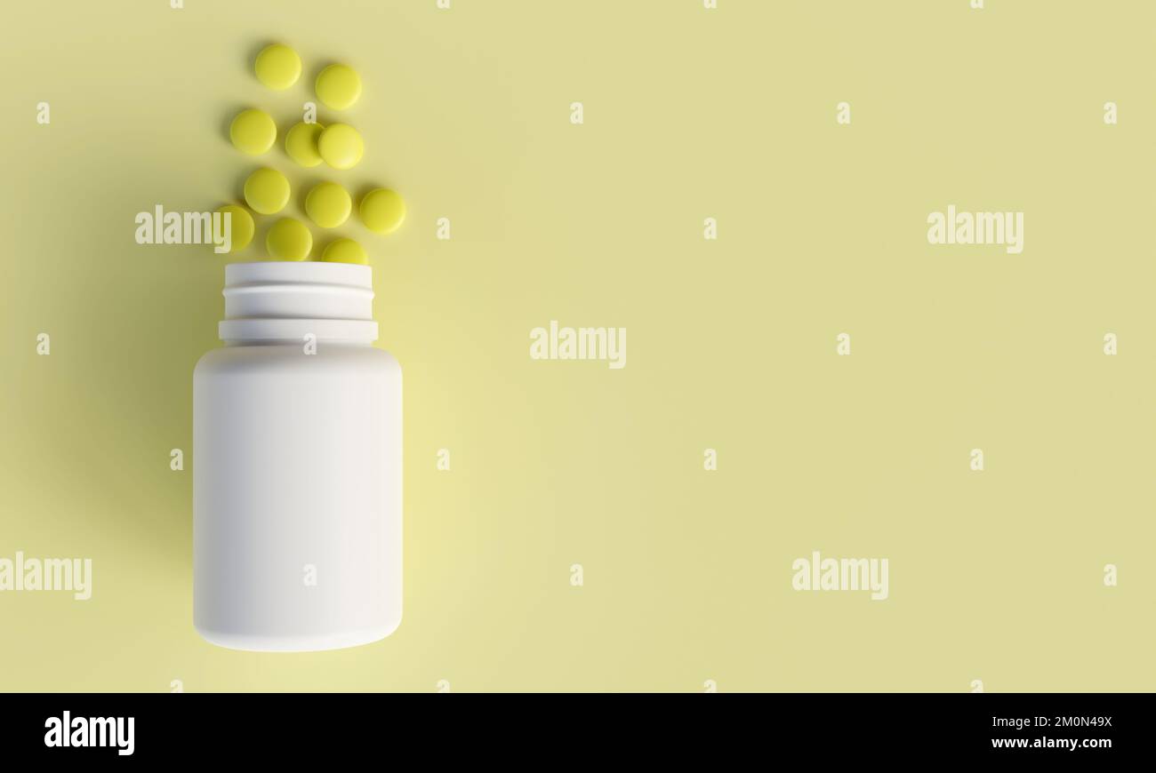 Vitamin C, D, E, A. tablets background with copy space, can be used as ...