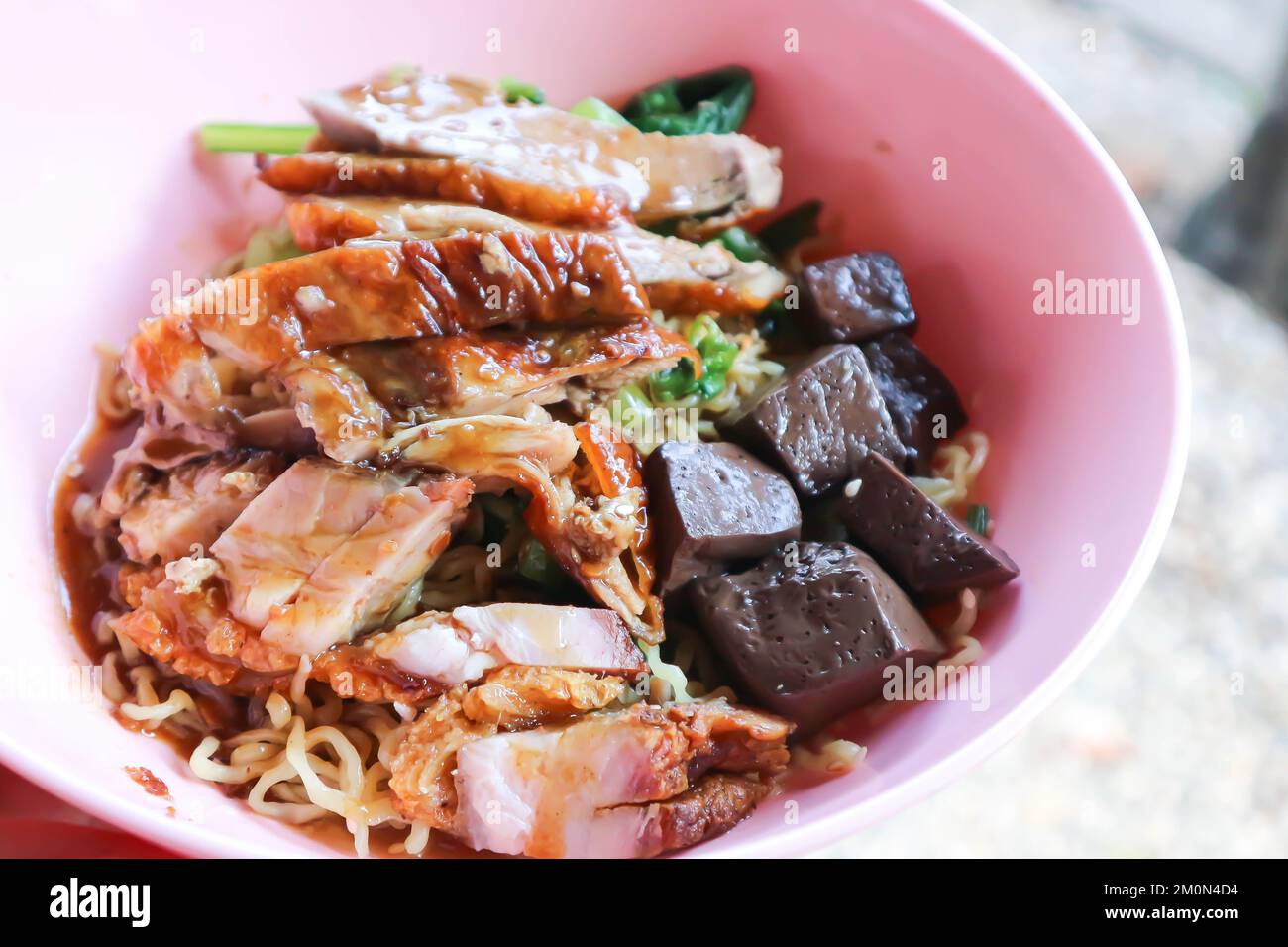 noodles or Chinese egg noodles or Chinese noodles or pork , chicken and