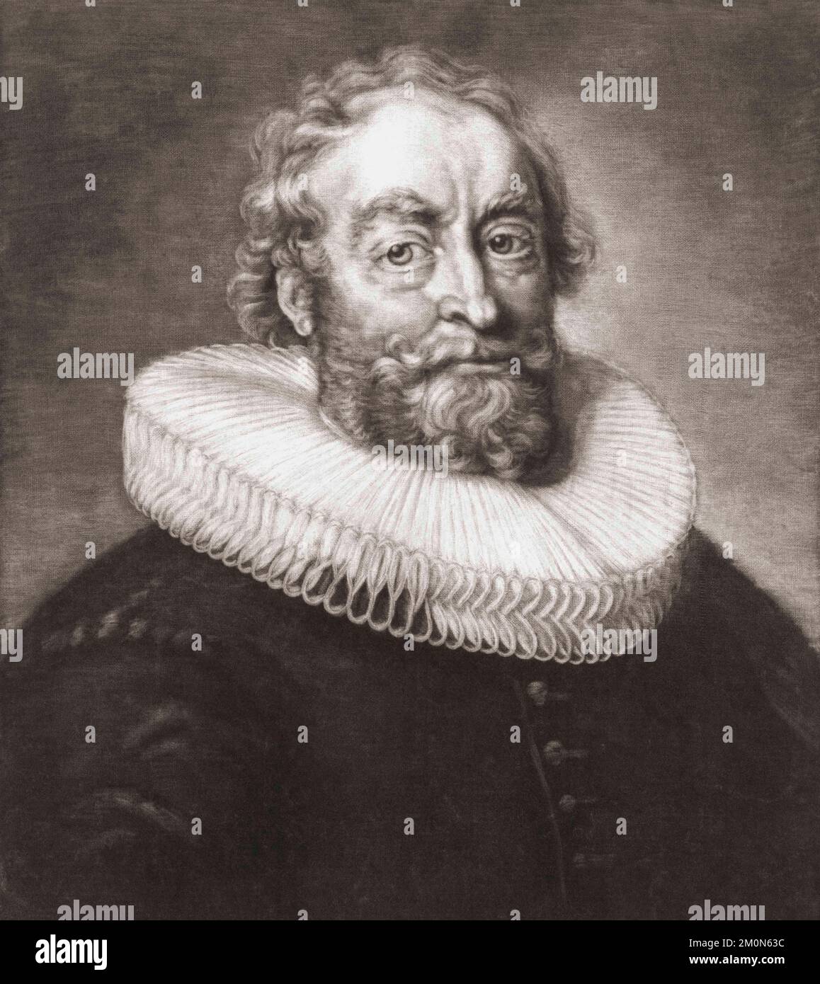 Andries Bicker, lord of Engelenburg, 1586 – 1652.  Dutch politician. Regent of Amsterdam.  From an 18th century print by Johannes van Vilsteren after a painting by Joost van den Vondel. Stock Photo