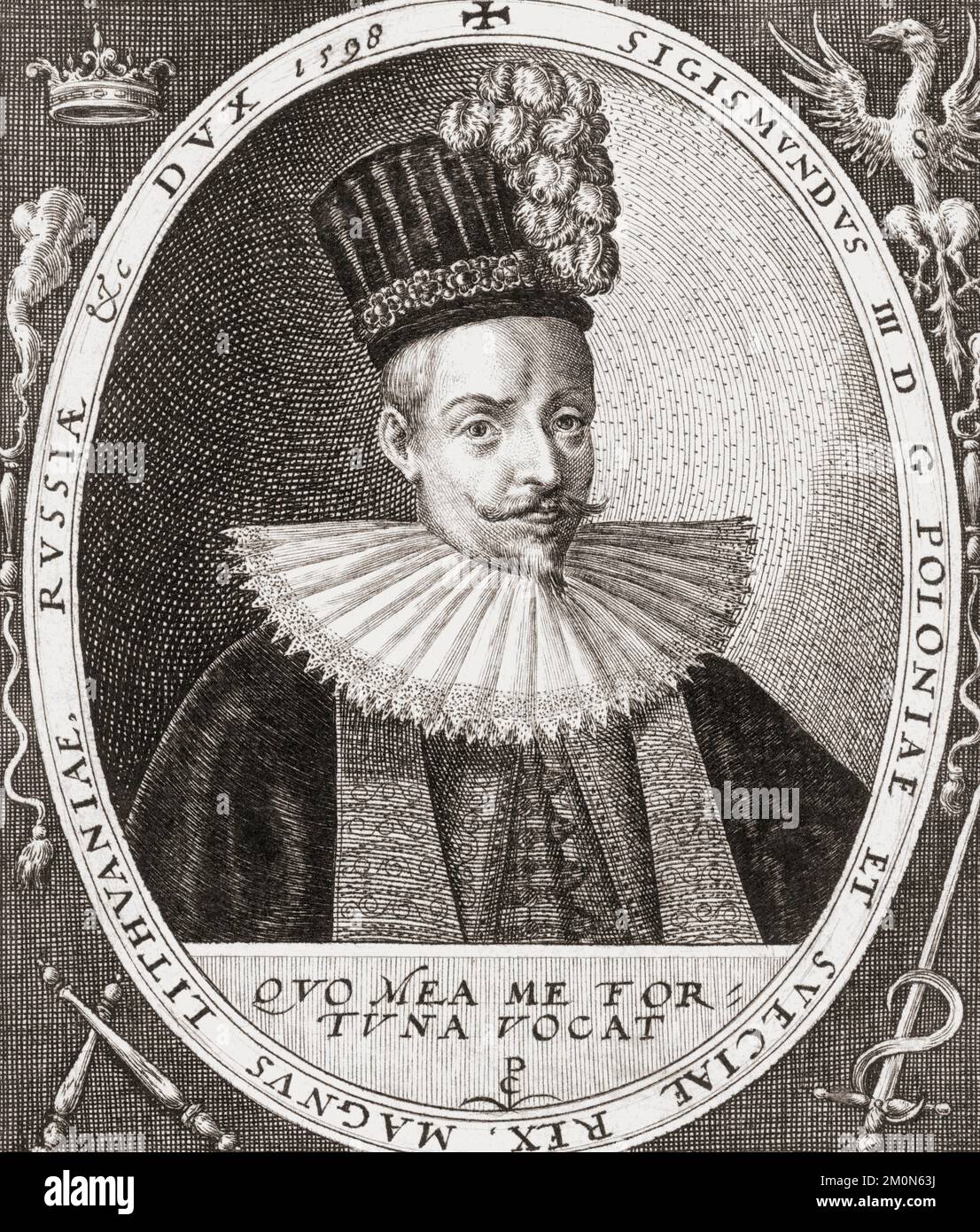 Sigismund III Vasa, 1566 - 1632.  King of Poland and Grand Duke of Lithuania 1587 to 1632.  As Sigismund he was King of Sweden and Grand Duke of Finland 1592 to 1599.  After a print by Crispijn van de Passe the Elder. Stock Photo