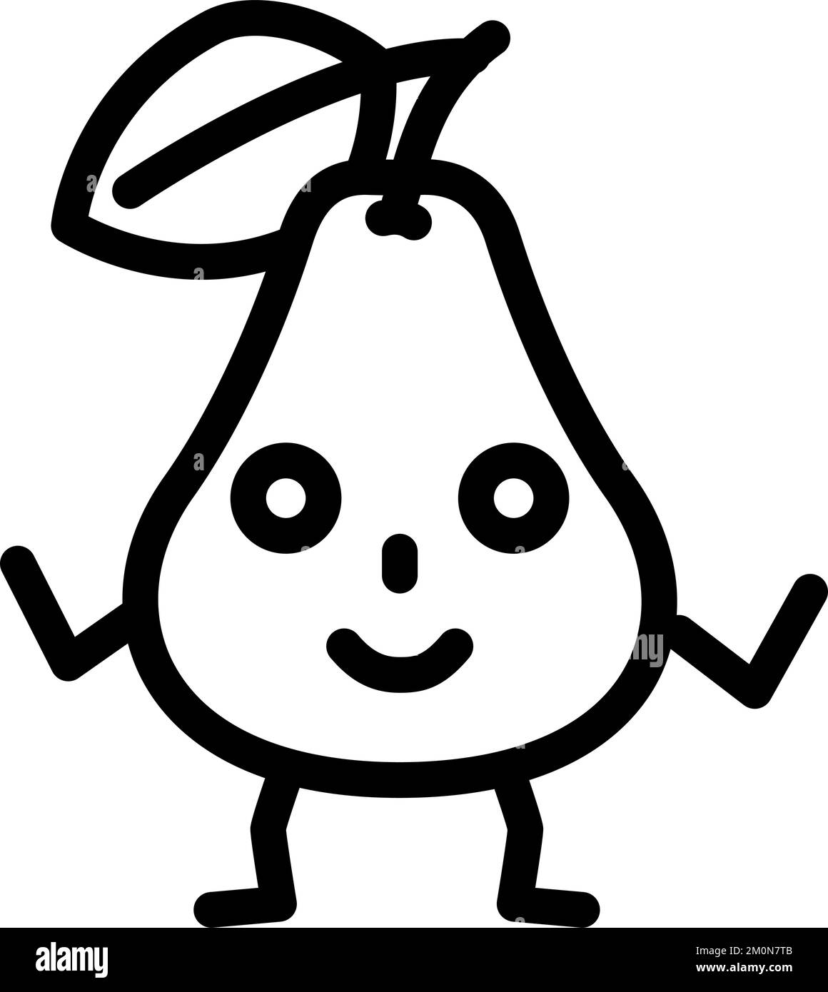 pear character line icon vector illustration Stock Vector Image & Art ...