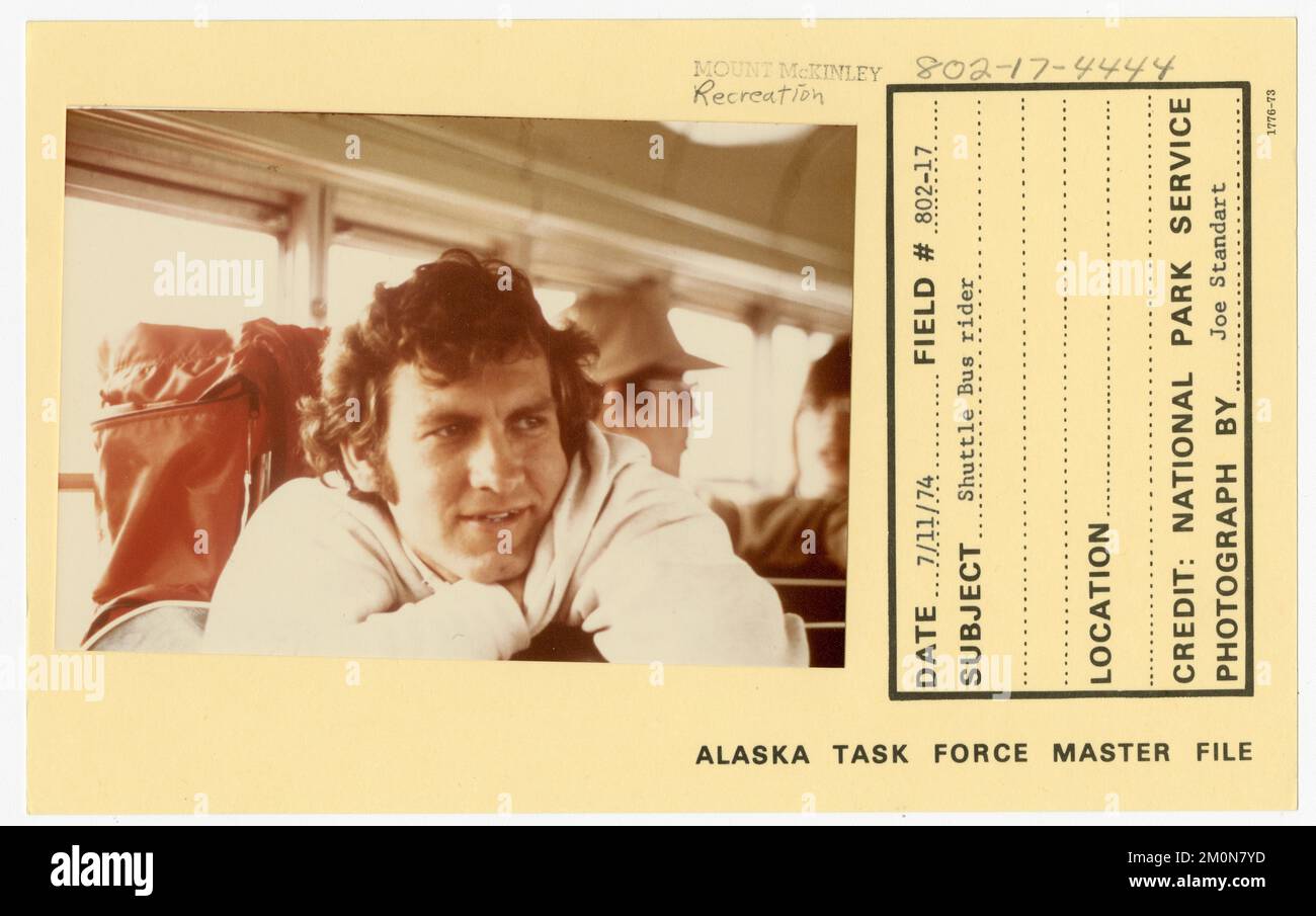 Shuttle bus rider. Alaska Task Force Photographs Stock Photo - Alamy