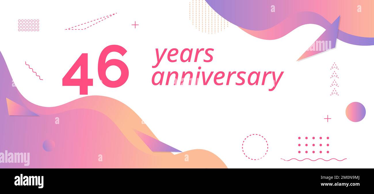 46th anniversary logo, birthday celebration. Stock Vector