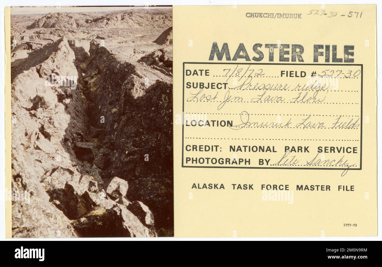 Pressure ridge Lost Jim Lava Flow. Alaska Task Force Photographs Stock ...