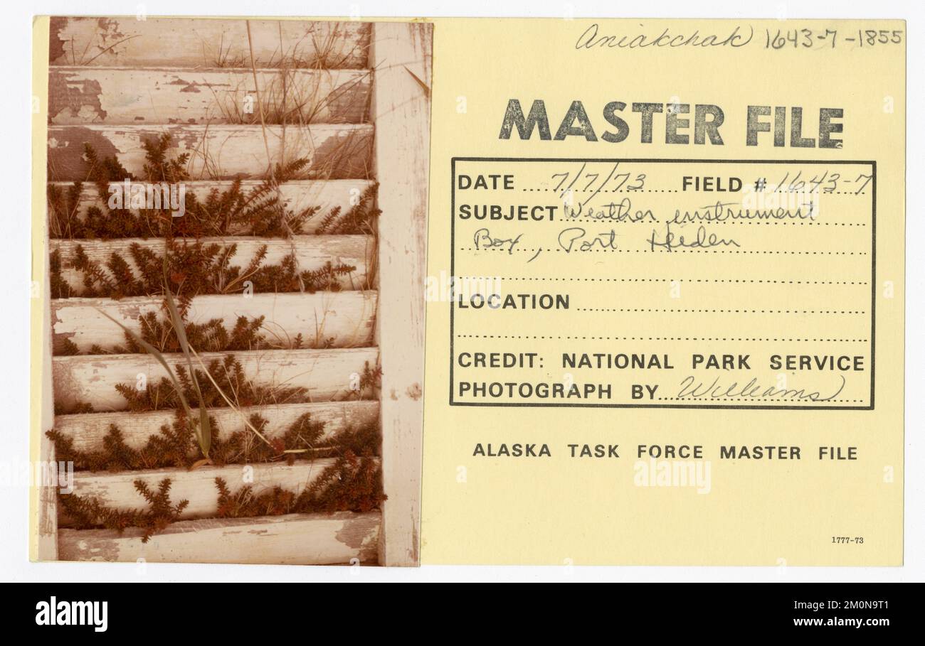 Weather instrument box, Port Heiden. Alaska Task Force Photographs Stock Photo Alamy