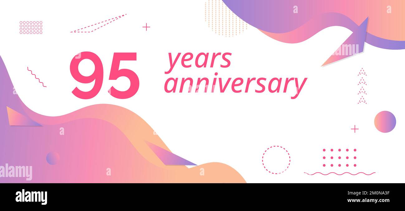 95th anniversary logo, birthday celebration. Stock Vector