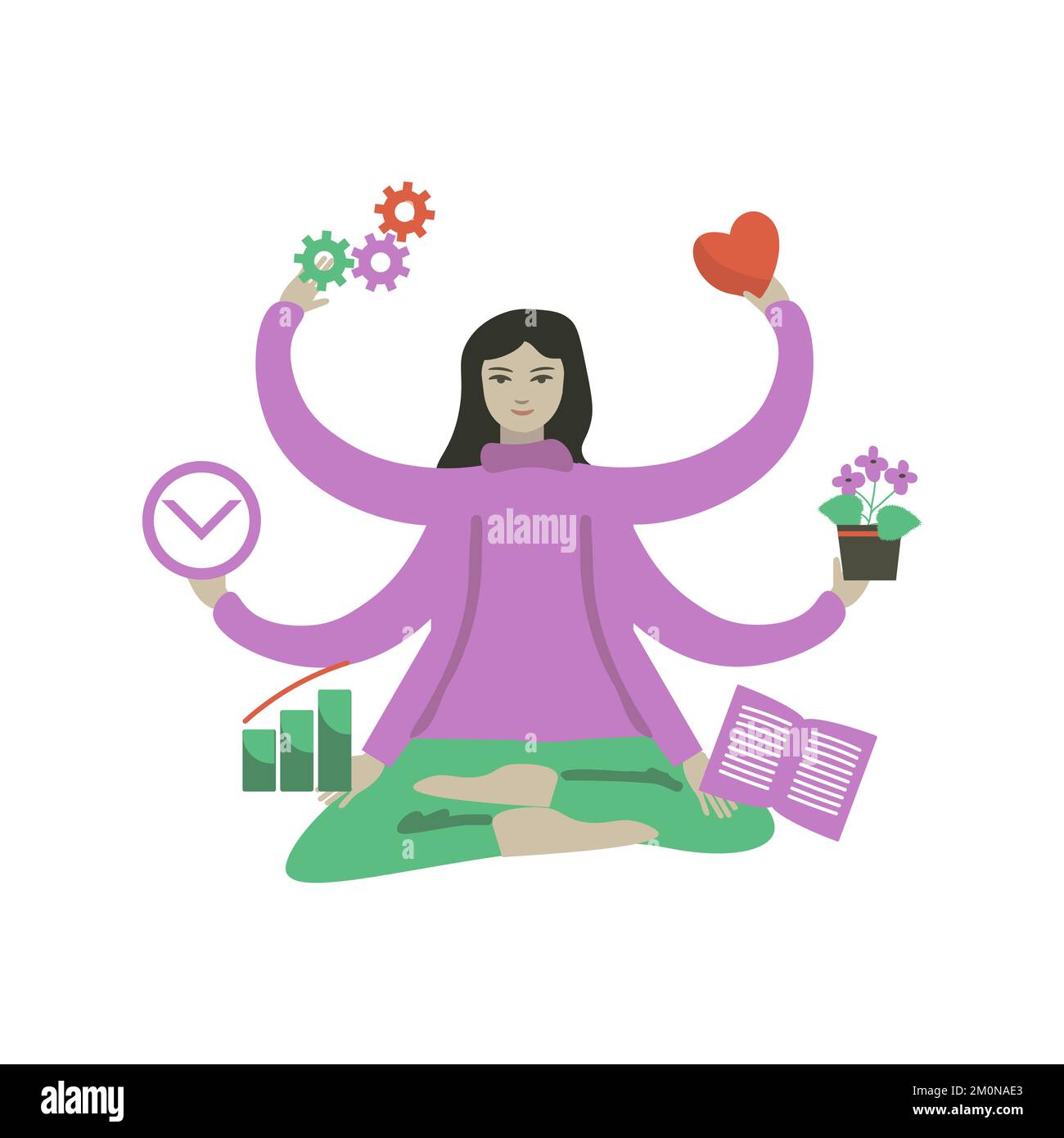 Work life balance multitasking illustration Stock Vector Image & Art ...