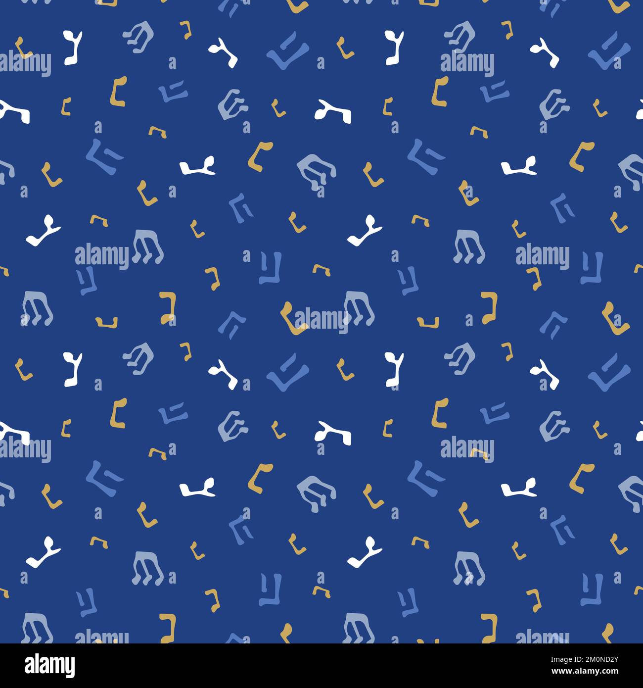 Blue Hanukkah vector repeat pattern background design with Hebrew
