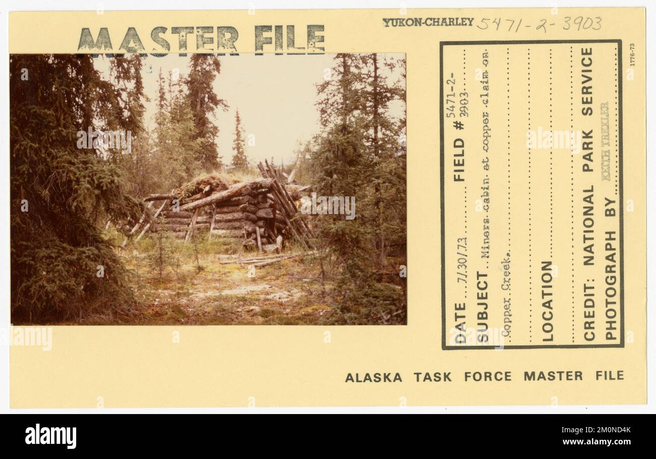 Miners cabin at copper claim on Copper Creek. Alaska Task Force