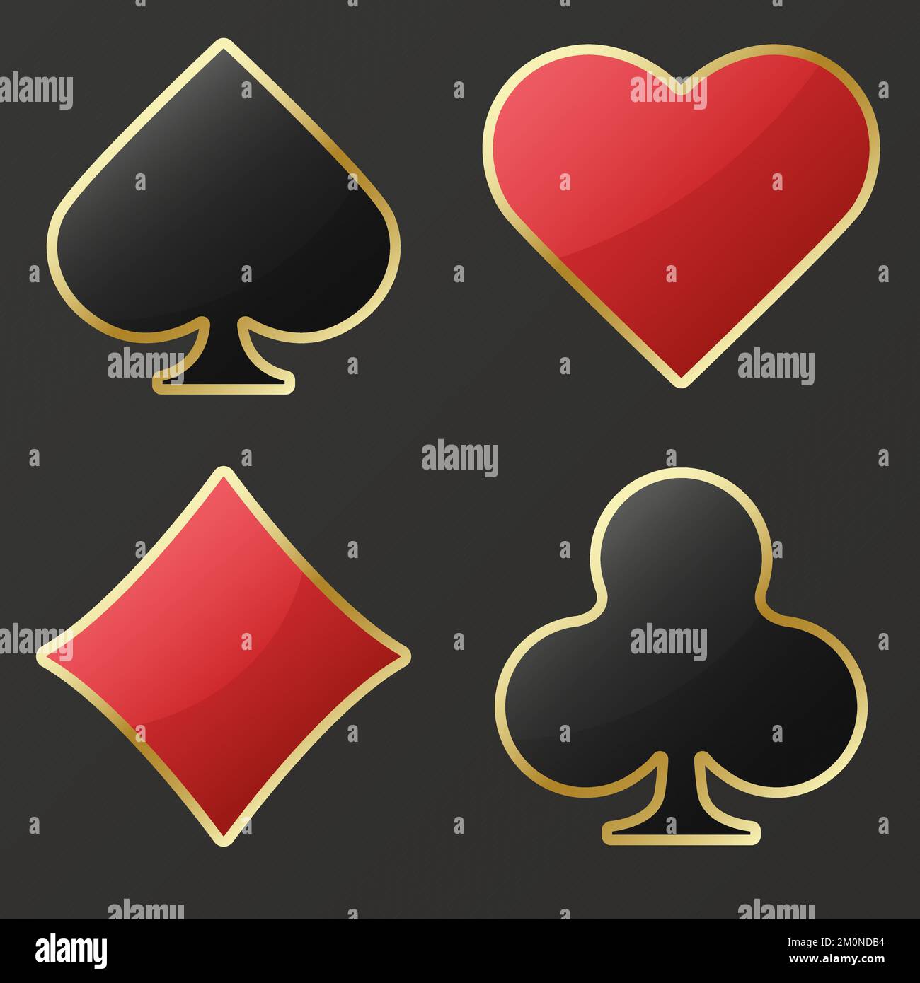 Poker Hand Rankings Symbol Set Playing Cards In Casino Isolated On
