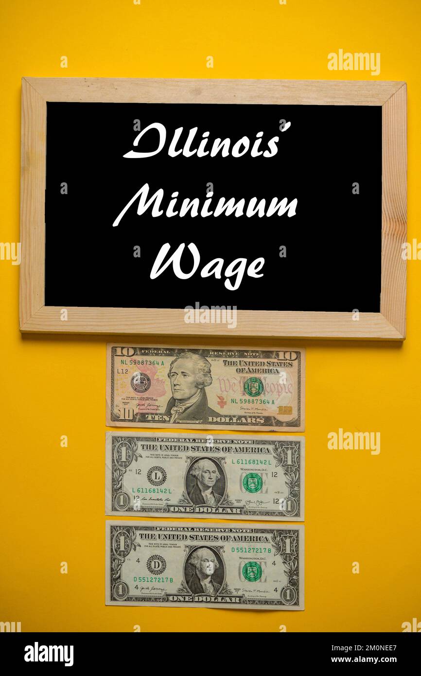 The Minimum Wage in Illinois at 12.00 per hour Stock Photo Alamy