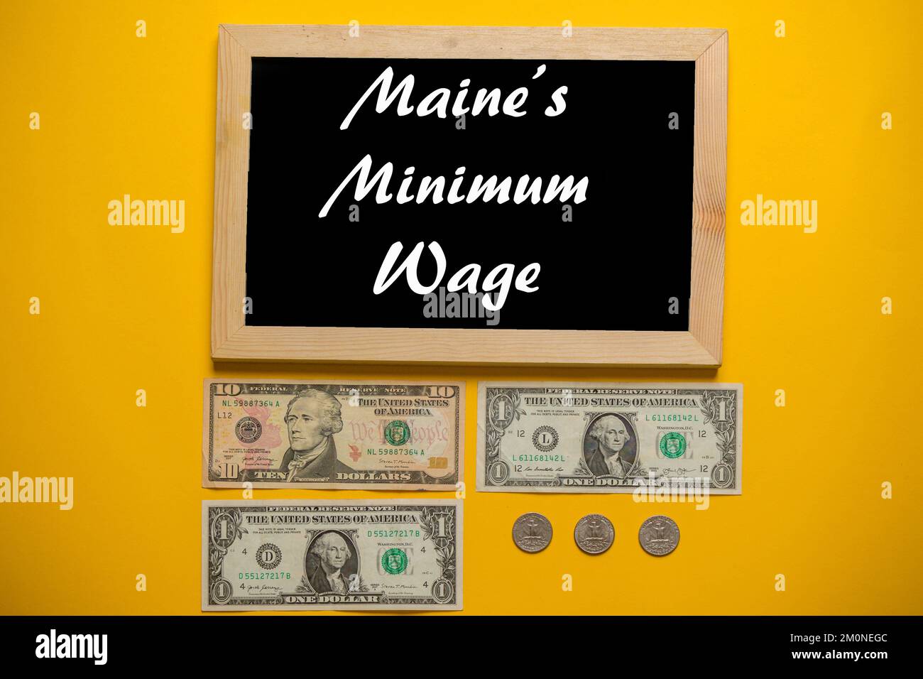 The Minimum Wage in Maine at 12.75 per hour Stock Photo Alamy
