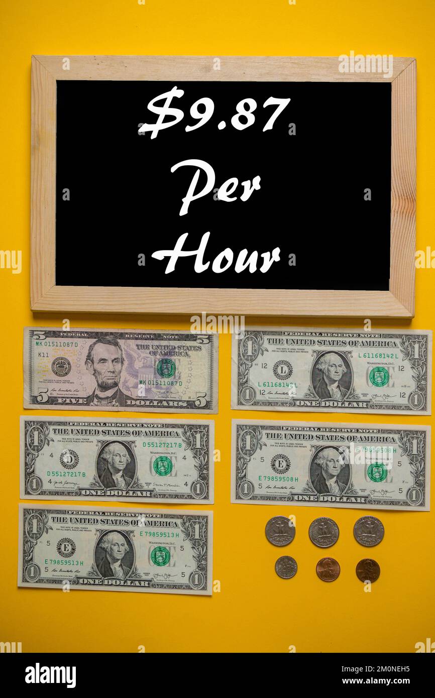 The Minimum Wage in Michigan at 9.87 per hour Stock Photo Alamy