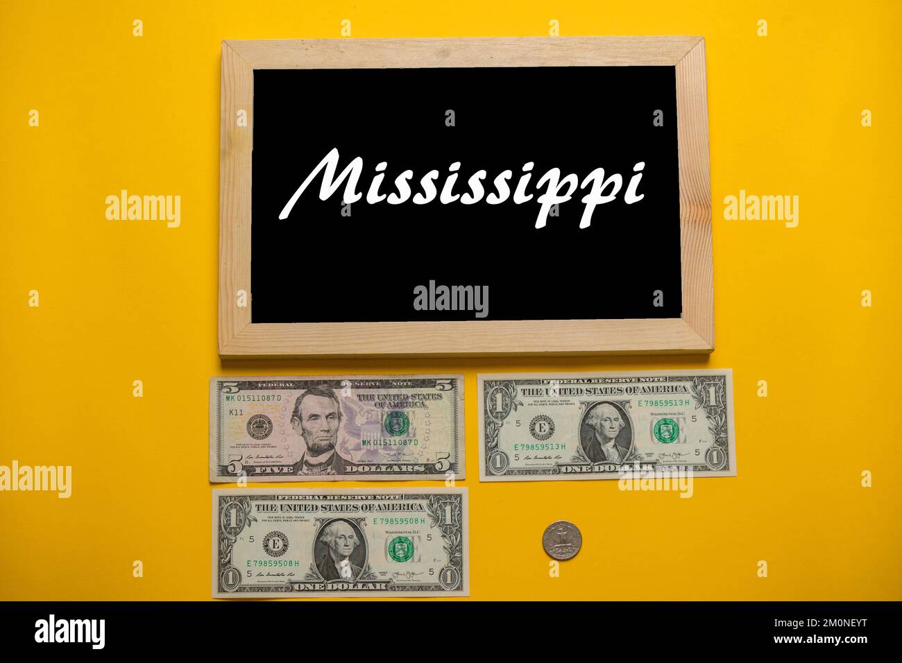 The Minimum Wage in Mississippi at 7.25 per hour Stock Photo Alamy